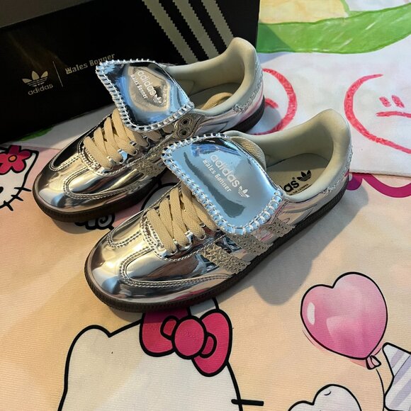 Adidas x Wales Bonner Collaboration Metallic Silver Sneakers - Picture 1 of 7